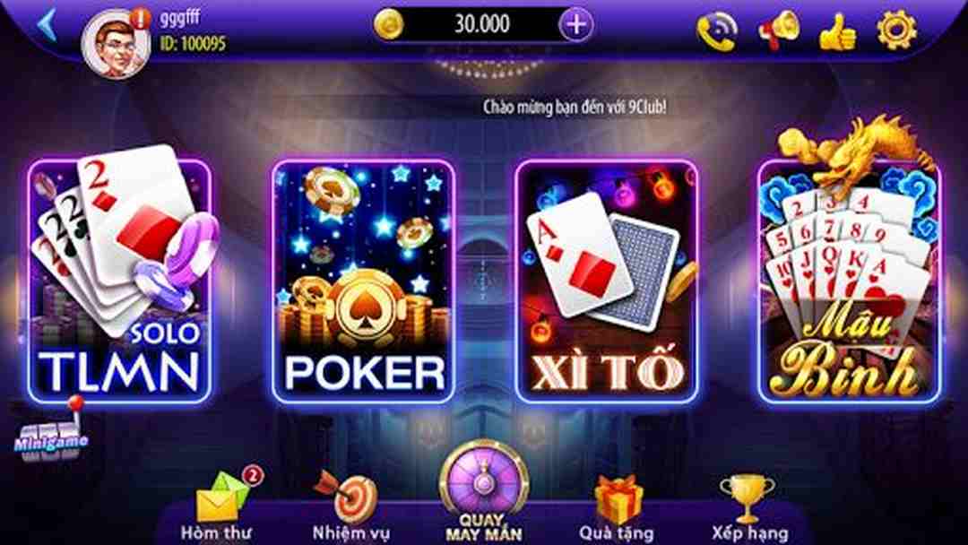 Slot game và poker tại nhà cái 9club
